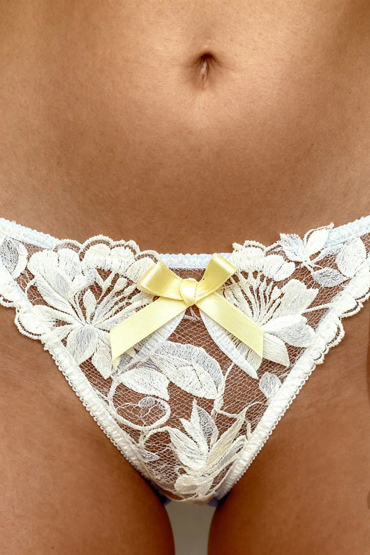 Blush Petal Lace Lingerie Set - Yellow White Moonhaven