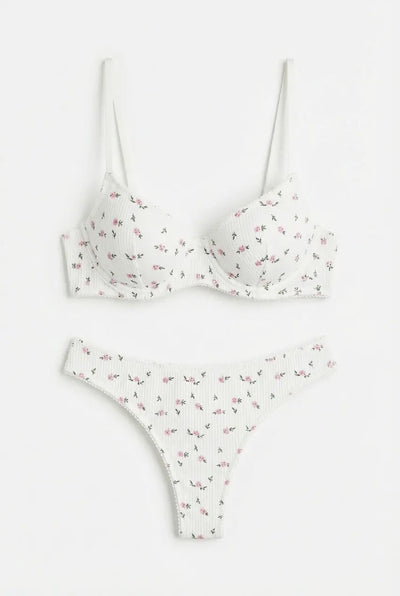 Sweet Blossom Lingerie Set - Vintage High Waist Moonhaven