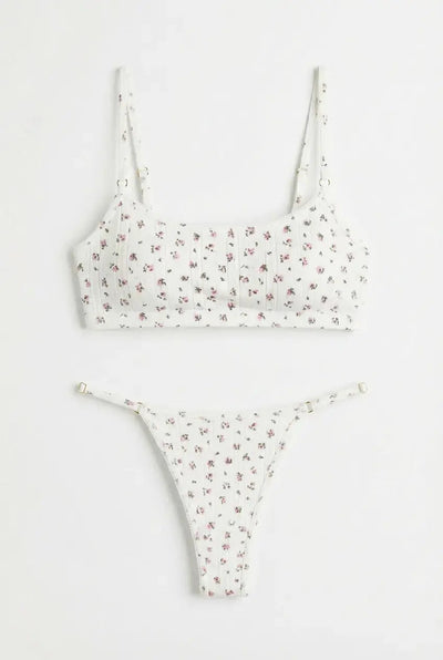 Sweet Blossom Lingerie Set - Slim Strap Thong Moonhaven