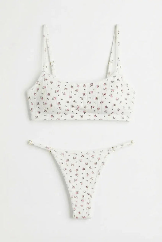 Sweet Blossom Lingerie Set - Slim Strap Thong Moonhaven