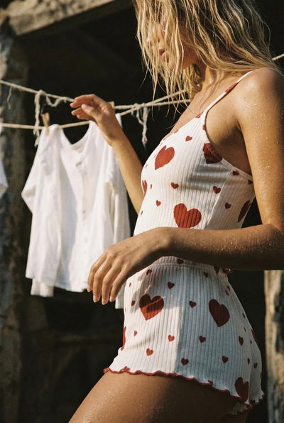 Pijama Corto Brisa Rojo